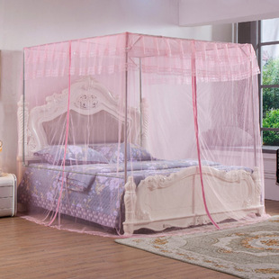 蚊帐不锈钢坐床式 1.5米支持订做 榻榻米三开门家用宫廷免打孔1.2m