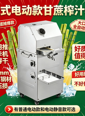 哈欧电动立式甘蔗榨汁机 蓄电池台式甘蔗机 电瓶充电式榨甘蔗汁机