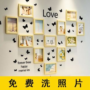 饰背景相片墙定制打印照片 创意相框挂墙组合照片墙网红客厅卧室装