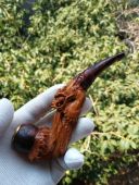 黄花梨木老式 烟嘴送礼品 雕刻龙烟斗嘴粗中细清洗过滤红木手工男士