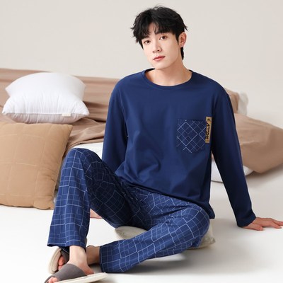 绮宇娜男士棉氨家居服套装