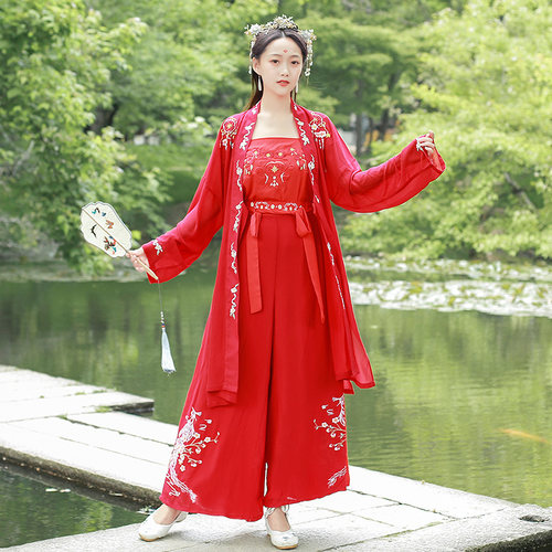 布许刺绣花梅妃抹胸绿色宋制汉服