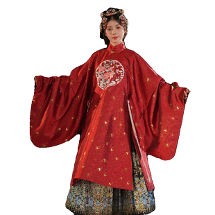 明制汉服婚服新款中式喜服结婚礼服凤冠立领婚服全套重工袄裙
