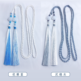 古风玉佩压裙坠宫绦绳汉服圆领袍流苏挂件腰坠道袍编织腰带配饰