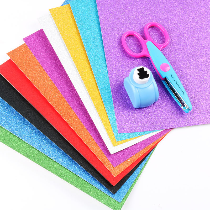 不掉纸闪粉儿童diy手工材料卡纸