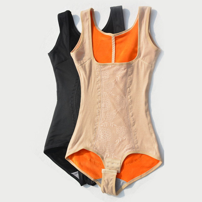 冬季加厚加绒塑身连体衣托胸收腹打底哺乳保暖内衣女产后束腰塑形