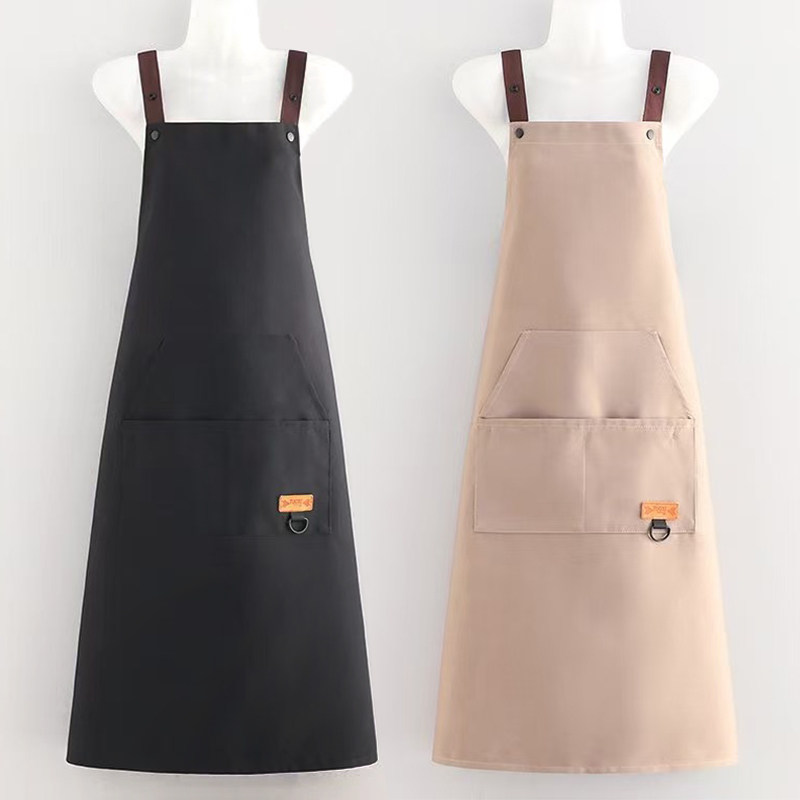 加长背带过膝围裙家用厨房餐饮做饭防油污上班工作服定制logo印字