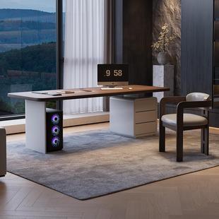 商务实木小空间1米6女士总裁老板桌办公桌2025新款高端设计师创意