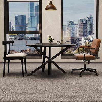 意式极简实木小型4人会议桌轻奢高级感办公接待洽谈小圆桌椅组合