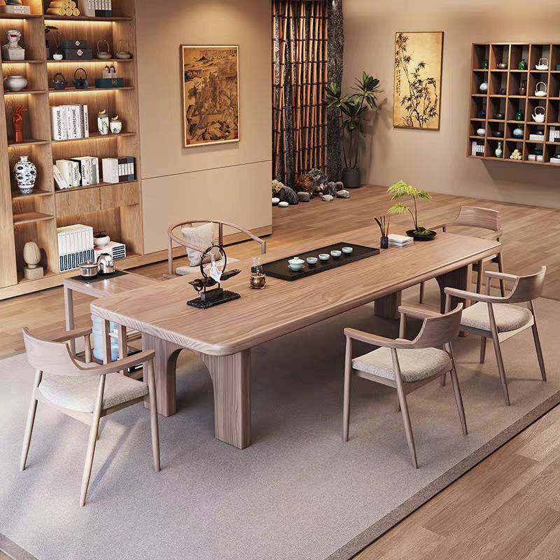 2024新款日式实木茶桌椅组合原木大板泡茶桌子办公室民宿大堂茶台,住宅家具,家用茶台/茶桌,淘宝优惠券,粉丝福利购,淘宝优惠卷