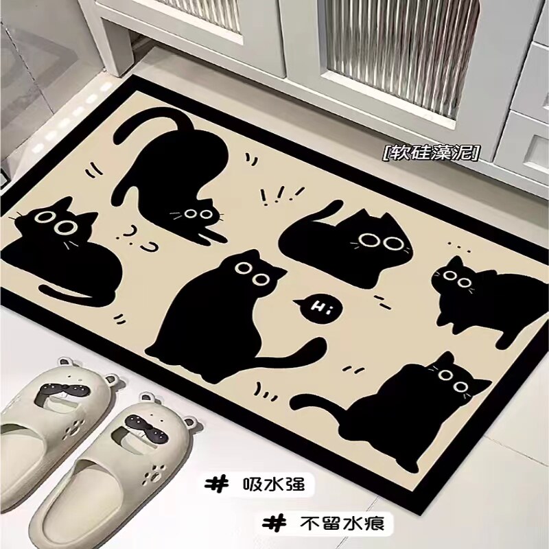 硅藻泥浴室防滑地垫卫生间吸水速干软垫厕所门口门垫入户进门脚垫