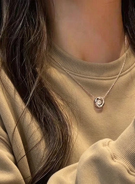 不致敏高保色环绕闪钻锁骨链女