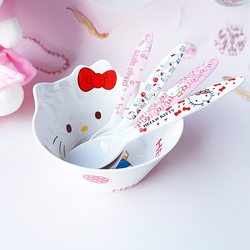 儿童勺子叉子宝宝吃饭水果可爱卡通甜品密胺塑料食品级高颜值叉子