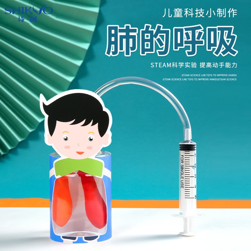 肺呼吸模型膈肌模拟演示肺部工作原理生物教学科学小制作材料包四年级