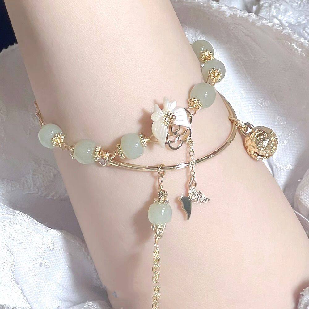 新中式蝴蝶手链高颜值学生党清冷系古风手镯高级感儿童闺蜜手串女