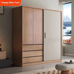 香港包邮2025年新款衣柜家用卧室推拉门柜子简易新型衣橱实木儿童