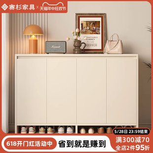 工厂直发香港入户实木鞋柜家用门口奶油风2025新爆款储物玄关直送