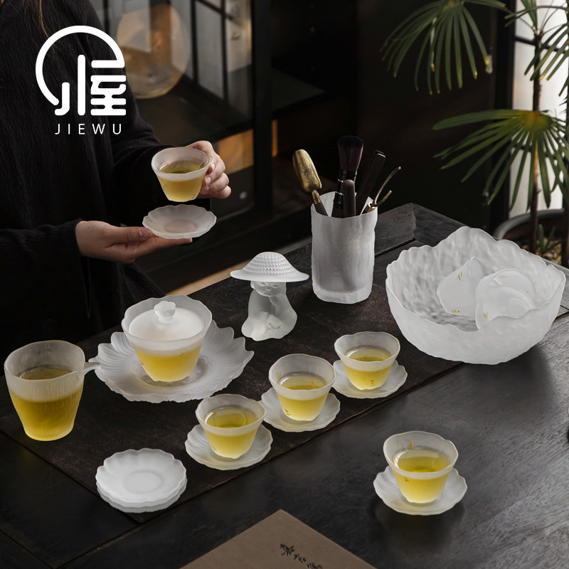 冰冻烧玻璃茶具套组2025新款家用琉璃轻奢高档功夫茶杯泡茶办公室