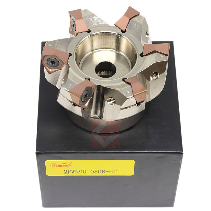 90度MFWN数控铣刀盘 快进给开粗大切深 双面六角刀片 WNMU080608