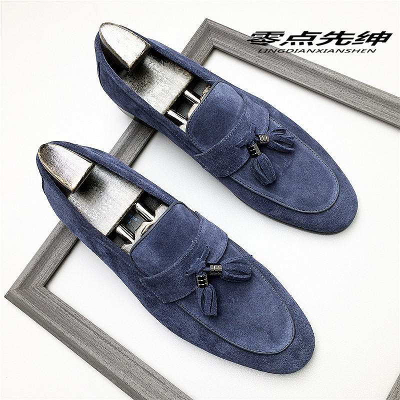 磨砂皮套脚乐福鞋真皮透气一脚蹬商务休闲皮鞋英伦尖头正装男鞋潮,流行男鞋,休闲皮鞋,淘宝优惠券,粉丝福利购,淘宝优惠卷