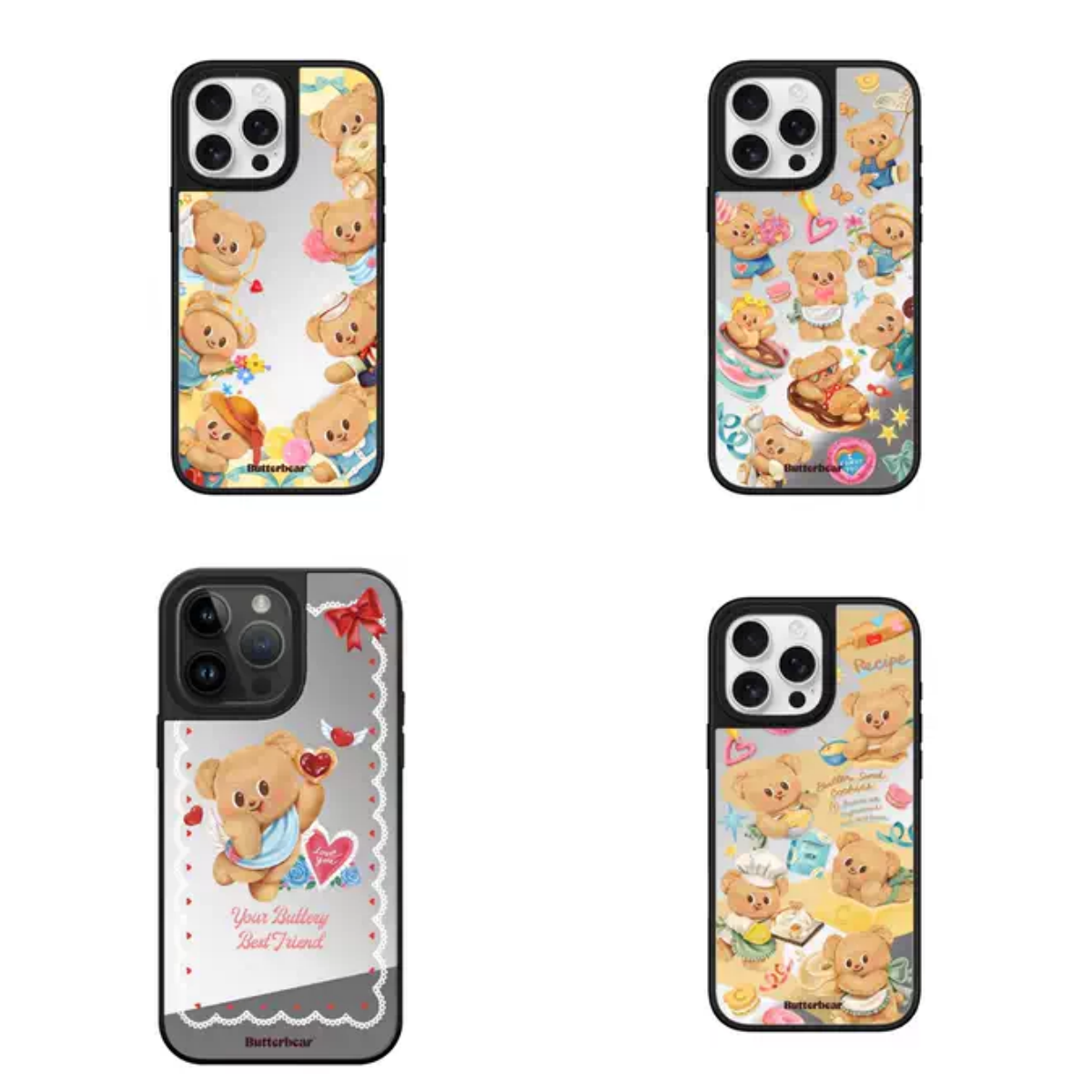 C家MagSafe天使捂眼睛黄油小熊适用于苹果17Air磁吸手机壳iPhone16promax镜面15plus卡通14全包13防摔12系列
