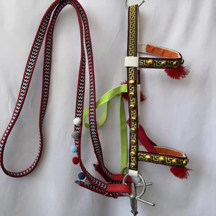 西藏传统马笼头衔铁套装辔头整套马具特色精致民用景区马具配饰