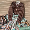 Lolita内搭泡泡袖 长袖 娃娃领中古蕾丝可爱洛丽塔衬衫 半糖奶糕