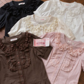 娃娃领中古蕾丝可爱洛丽塔衬衫 Lolita内搭泡泡袖 半糖奶糕短袖