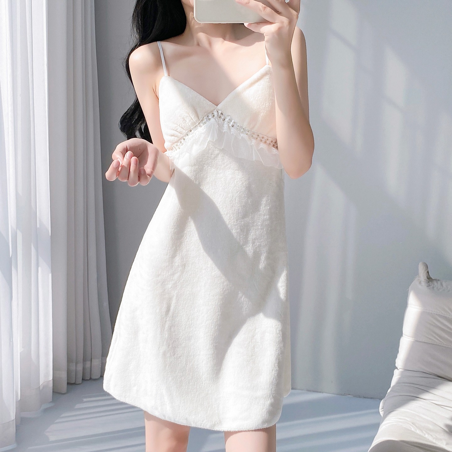 法式性感睡衣女款纯欲2025秋冬新款带胸垫蕾丝吊带睡裙加绒珊瑚绒,女士内衣/男士内衣/家居服,睡裙,淘宝优惠券,粉丝福利购,淘宝优惠卷