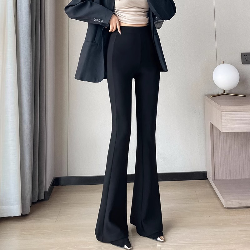 微喇西装裤女春秋2025新款高腰垂坠感弹力显瘦百搭高级感喇叭裤子