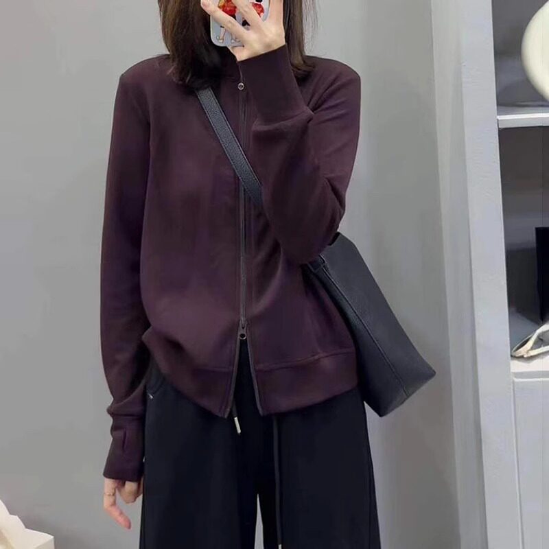 卫衣外套女春秋2025新款大尺码时尚立领小个子休闲 运动拉炼 炼