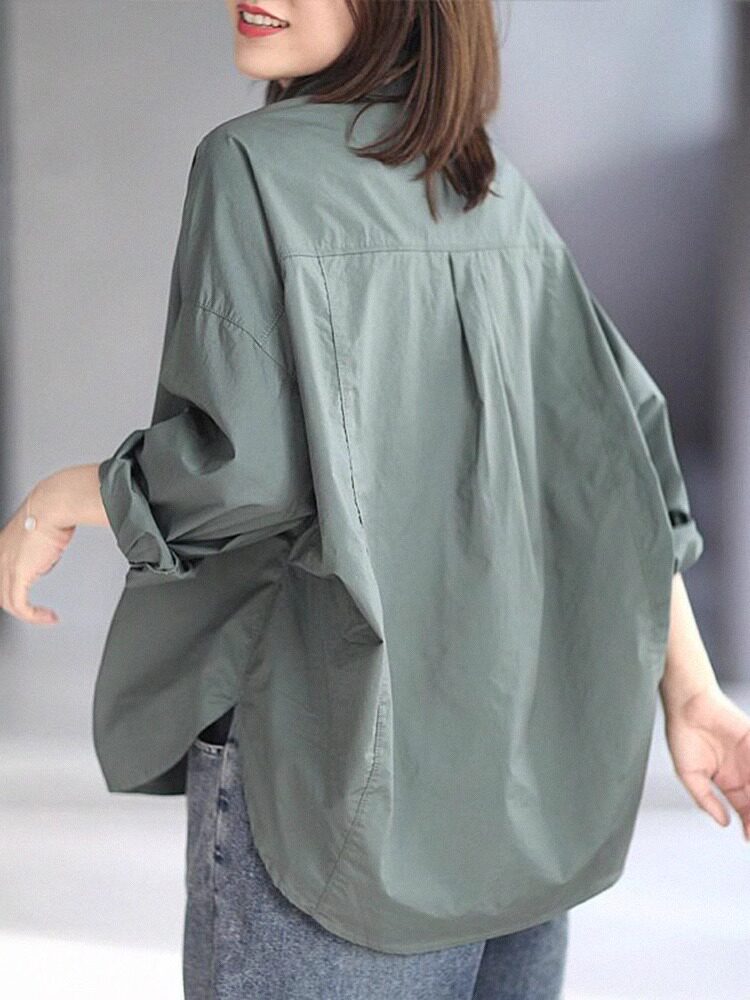 纯棉长袖衬衫女春秋2025新款时尚叠穿宽松慵懒风百搭休闲上衣外套