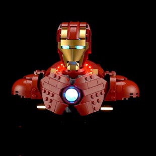 YEABRICKS LED灯饰适用乐高超级英雄76327 钢铁侠MK4积木灯光改件