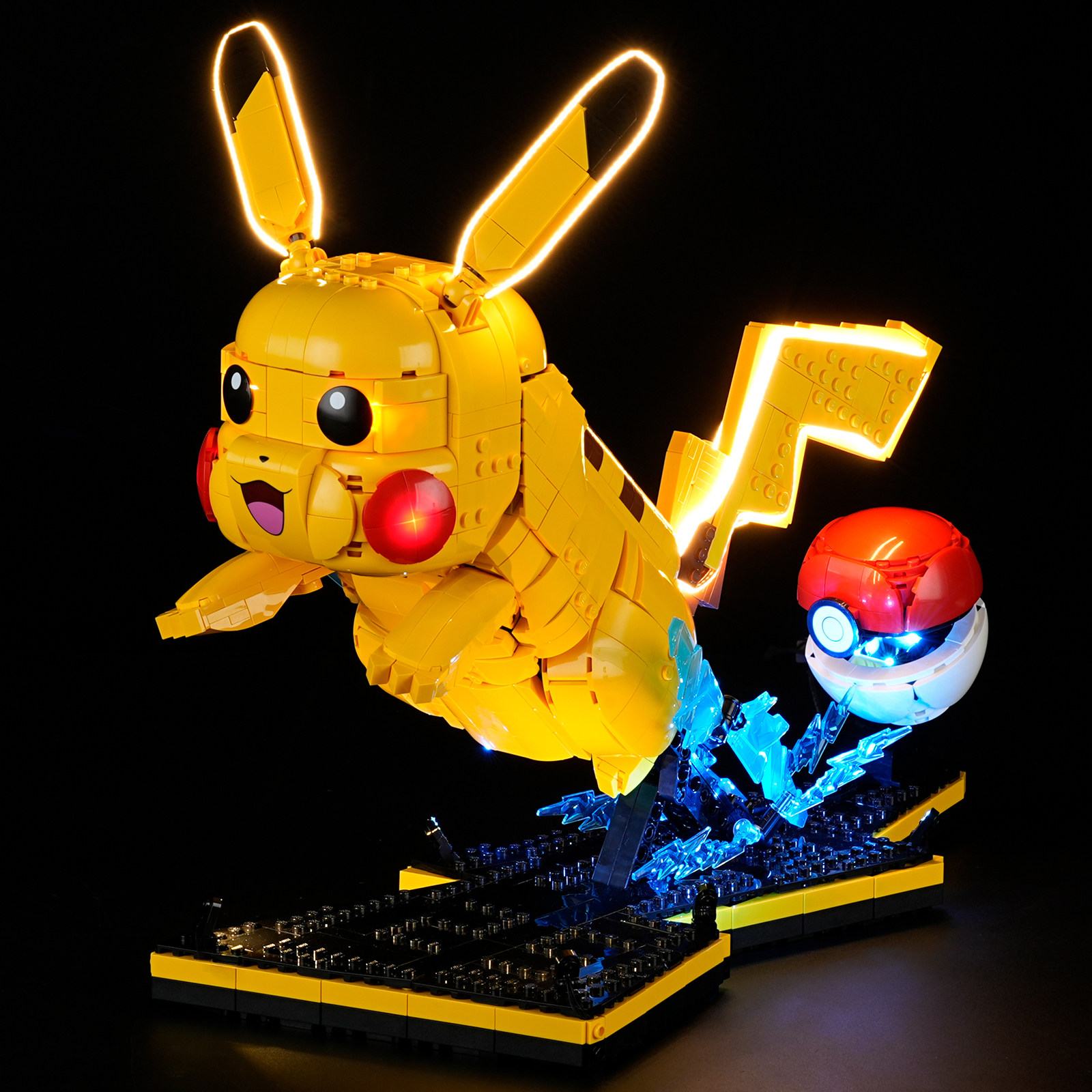 YEABRICKS适用72152皮卡丘和精灵球 pikachu and doke ball积木灯