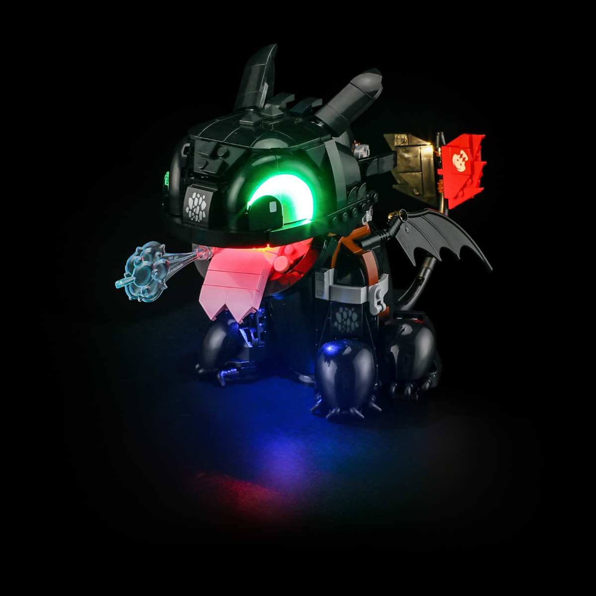 YEABRICKS灯饰适用乐高10375驯龙高手无牙仔拼装积木LED灯改件DIY