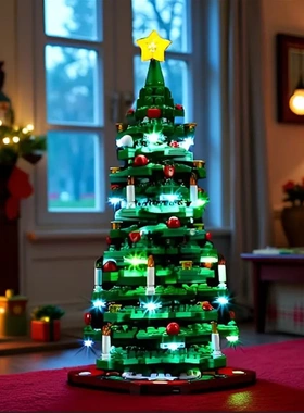 YEABRICKS适用乐高40573灯饰 圣诞系列圣诞树LED灯光组圣诞节礼物
