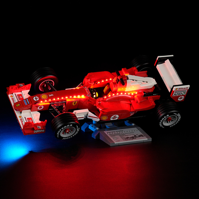 YEABRICKS灯饰适用11375法拉利F2004与迈克尔舒马赫积木LED灯光组