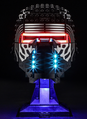 YEABRICKS LED灯饰适用乐高星球大战75415凯洛伦头盔积木灯光改件