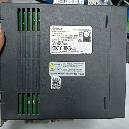 可维修台达伺服A2 750W驱动器，型号ASD-A2-0721-F议价