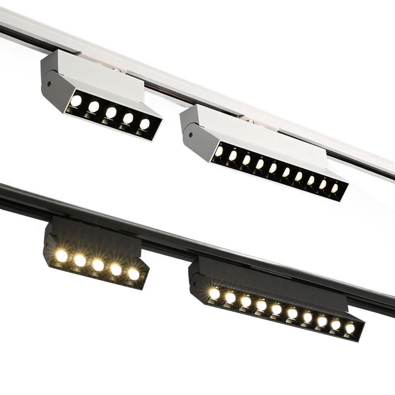 led轨道灯个性射灯店铺商用聚光服装店客厅背景墙两线三线导轨灯