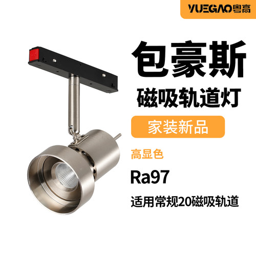 包豪斯磁吸轨道射灯不锈钢电渡色