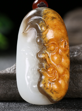 【久龙玉器】正品和田玉龙河羊脂玉挂件和田玉吊坠一念之间41.86