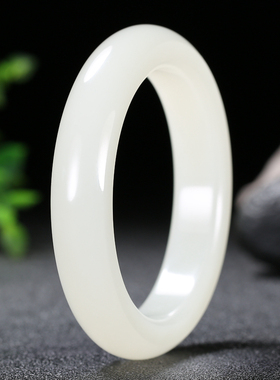 【久龙玉器】天然正品特细流油和田玉羊脂玉手镯和田玉手镯69.47g