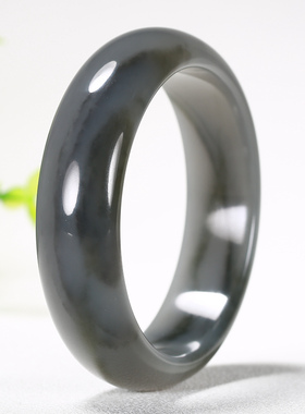 【久龙玉器】天然平安镯 和田玉且末紫罗兰手镯和田玉手镯91.96g