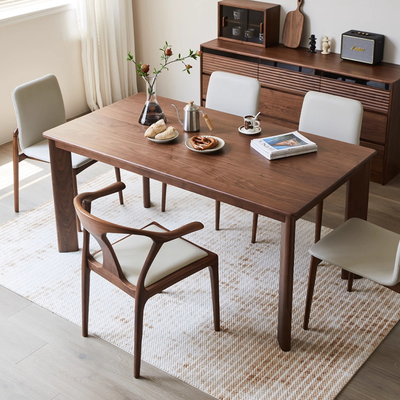 可定制-北美黑胡桃木全实木餐桌