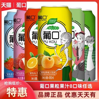 葡口果粒果汁饮料葡萄荔枝490ml