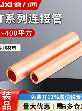 德力西GT-10/25/50/95/120/185/400平方电缆中间对接头铜连接管铜