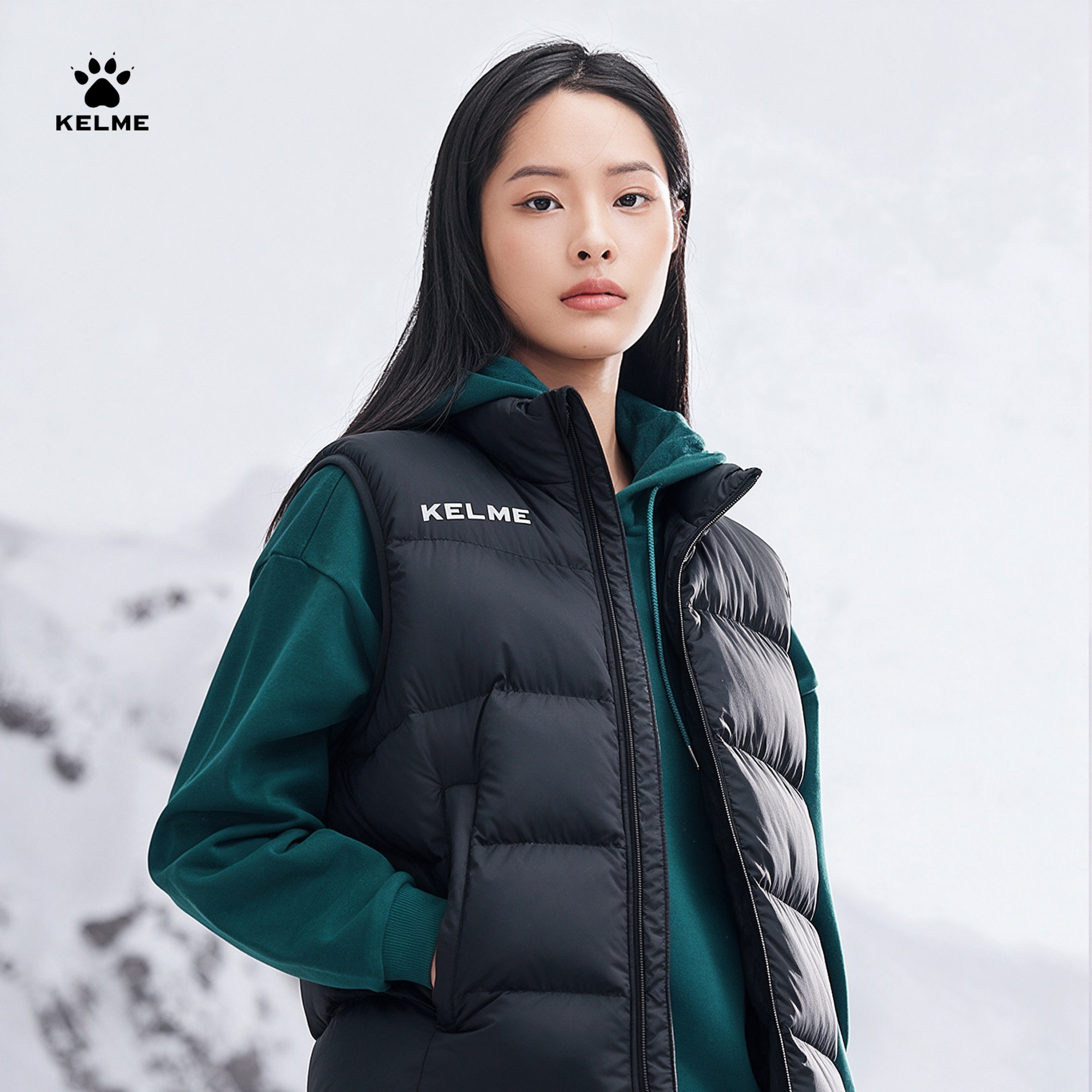 KELME卡尔美训练运动棉马甲男冬足球背心加厚马夹外套冬坎肩棉服