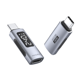 海备思全功能240W数显转接头typec数据线功率电流检测器电压表快充监测显示测试仪USB4雷电40Gpbs转换头