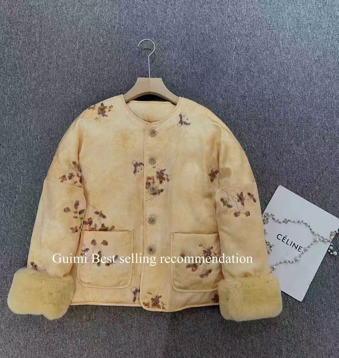 专注中高端女装清货2026年冬季款Guimi+新中式国风刺短外套,女装/女士精品,短外套,淘宝优惠券,粉丝福利购,淘宝优惠卷